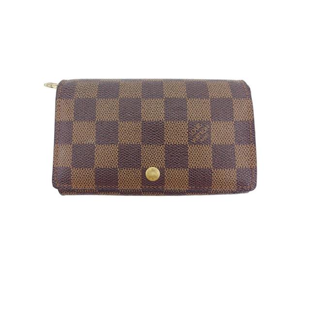 【BIGお買い物ラリー★30%OFFセール中】ルイ・ヴィトン LOUIS VUITTON 長財布ダミエ ポルトモネビエトレゾール ブラウン ベージュ ゴールド レディース 中古