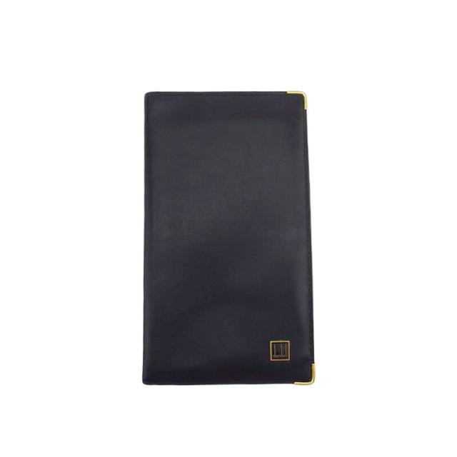 【BIGお買い物ラリー★30%OFFセール中】ダンヒル Dunhill 札入れロゴプレート 角プレート ブラック ゴールド レディース 中古