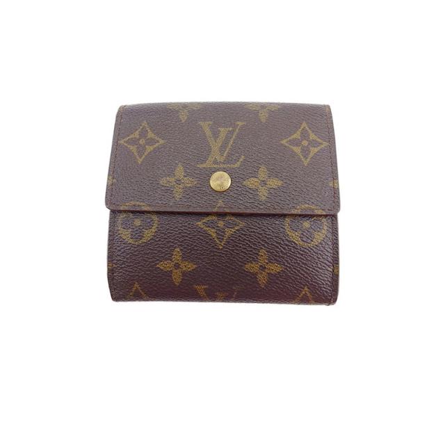【X'masセール★30%OFF】ルイ・ヴィトン LOUIS VUITTON 二つ折り財布モノグラム ポルトモネビエカルトクレディ ブラウン ベージュ ゴールド レディース 中古