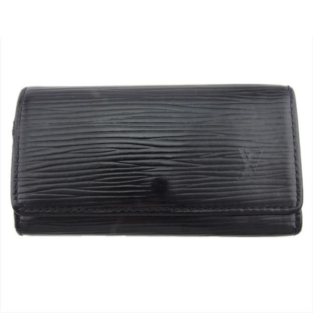 【BIGお買い物ラリー★30%OFFセール中】ルイ・ヴィトン LOUIS VUITTON キーケースエピ ミュルティクレ4 ブラック ゴールド レディース 中古