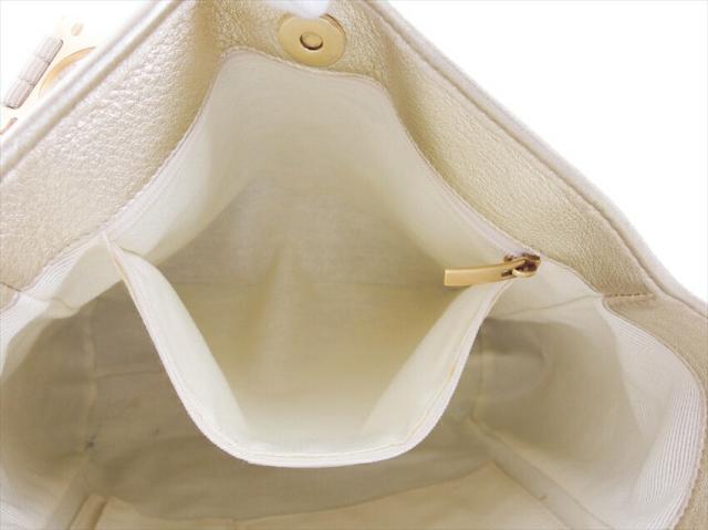 【30％OFF★週末タイムSALE】サルヴァトーレフェラガモ Salvatore Ferragamo トートバッグガンチーニ ベージュ ゴールド レディース 中古_4