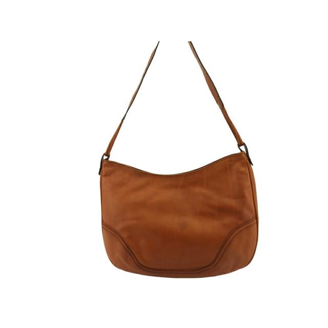 【BIGお買い物ラリー★30%OFFセール中】サルヴァトーレフェラガモ Salvatore Ferragamo ショルダーバッグステッチ ブラウン ゴールド レディース 中古