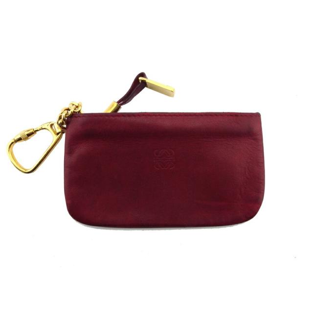 【BIGお買い物ラリー★30%OFFセール中】ロエベ LOEWE ケースアナグラム レッド ゴールド レディース 中古