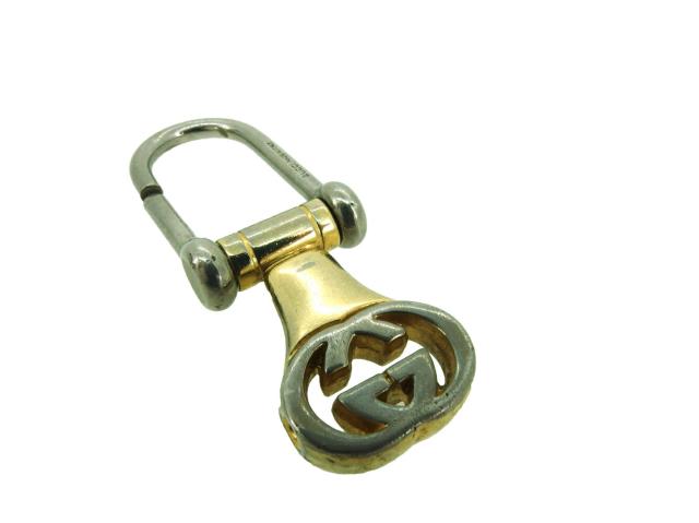 【30％OFF★週末タイムセール】グッチ GUCCI キーホルダーダブルG インターロッキングG シルバー ゴールド レディース 中古_9