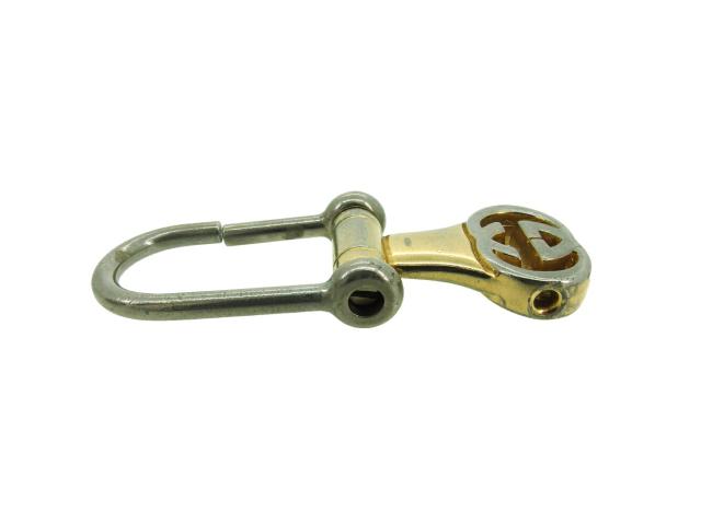 【30％OFF★週末タイムセール】グッチ GUCCI キーホルダーダブルG インターロッキングG シルバー ゴールド レディース 中古_4