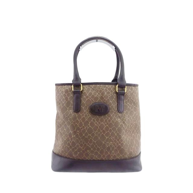 【X'masセール★30%OFF】ニナリッチ NINA RICCI ハンドバッグヌーボー ブラウン ベージュ ゴールド レディース 中古
