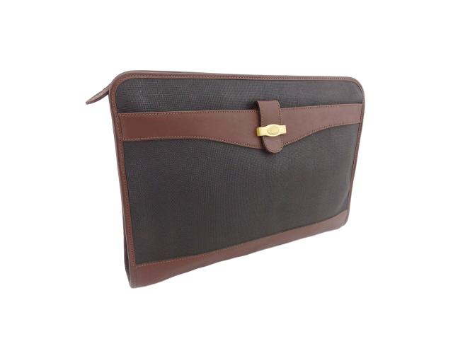 ダンヒル Dunhill ビジネスバッグヘリンボーン ブラック ブラウン ゴールド レディース 中古_1