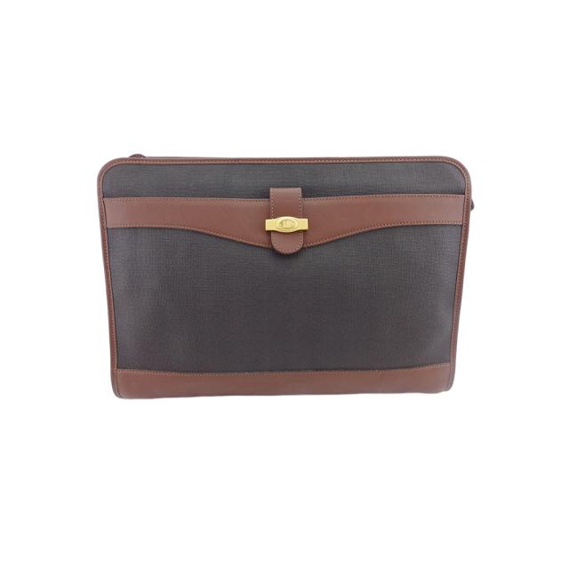 【BIGお買い物ラリー★30%OFFセール中】ダンヒル Dunhill ビジネスバッグヘリンボーン ブラック ブラウン ゴールド レディース 中古