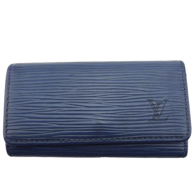 【BIGお買い物ラリー★30%OFFセール中】ルイ・ヴィトン LOUIS VUITTON キーケースエピ ミュルティクレ4 ブルー シルバー レディース 中古