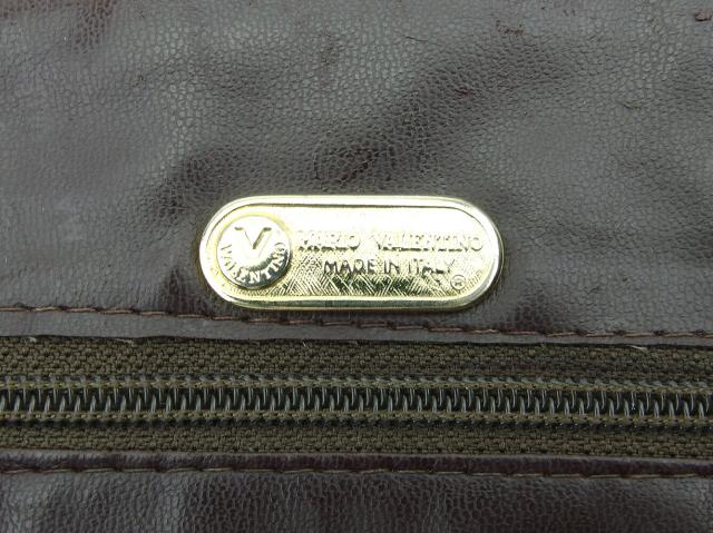 【30％OFF★週末タイムセール】マリオ・ヴァレンティノ MARIO VALENTINO ボストンバッグVマーク ブラウン ゴールド シルバー レディース 中古_7