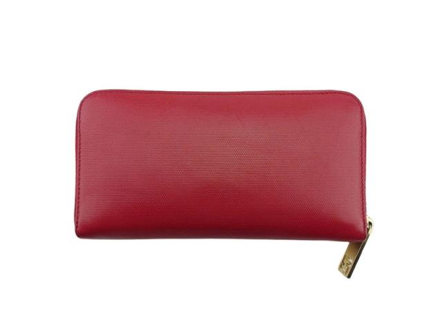 【30％OFF★週末タイムSALE】フェンディ FENDI 長財布ロゴ レッド ゴールド レディース 中古_1