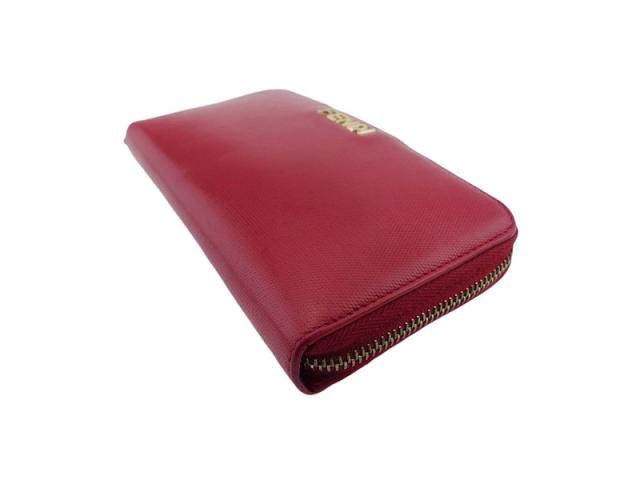 【30％OFF★週末タイムSALE】フェンディ FENDI 長財布ロゴ レッド ゴールド レディース 中古_3