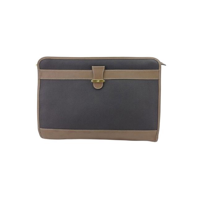 【X'masセール★30%OFF】ダンヒル Dunhill ビジネスバッグヘリンボーン ブラック ブラウン ゴールド レディース 中古