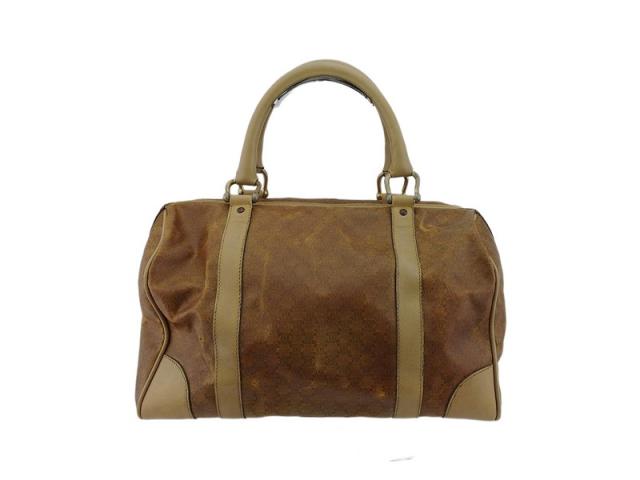 セリーヌ CELINE ハンドバッグマカダム ベージュ ブラウン レディース 中古_1