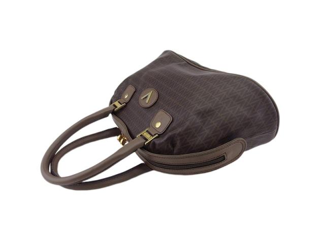 【30％OFF★週末タイムセール】マリオ・ヴァレンティノ MARIO VALENTINO ハンドバッグVマーク ブラウン ゴールド シルバー レディース 中古_2