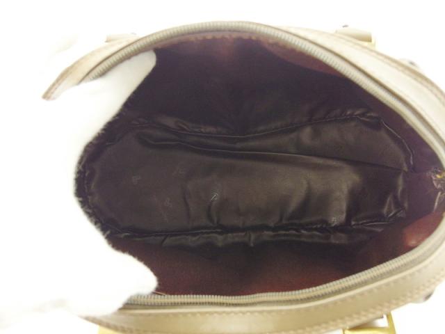 【30％OFF★週末タイムセール】マリオ・ヴァレンティノ MARIO VALENTINO ハンドバッグVマーク ブラウン ゴールド シルバー レディース 中古_6