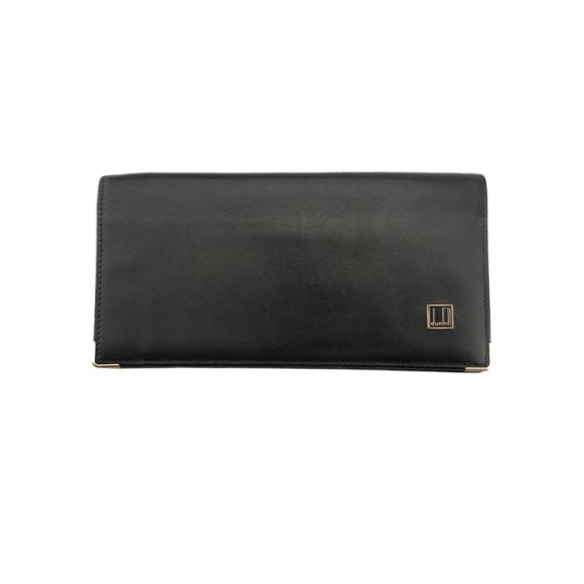 【BIGお買い物ラリー★30%OFFセール中】ダンヒル Dunhill 札入れロゴプレート 角プレート ブラック ゴールド レディース 中古