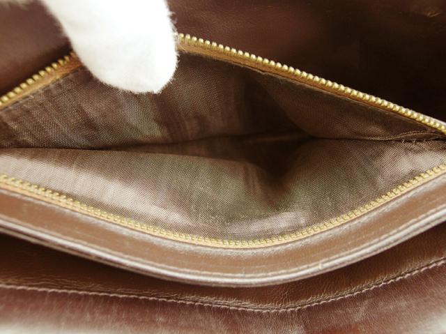 セリーヌ CELINE ショルダーバッグCマカダム オールドセリーヌ ベージュ ブラウン ゴールド レディース 中古_6