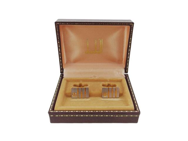 【30％OFF★週末タイムSALE】ダンヒル Dunhill カフスdマーク スウィヴル式 シルバー ゴールド レディース 中古_7