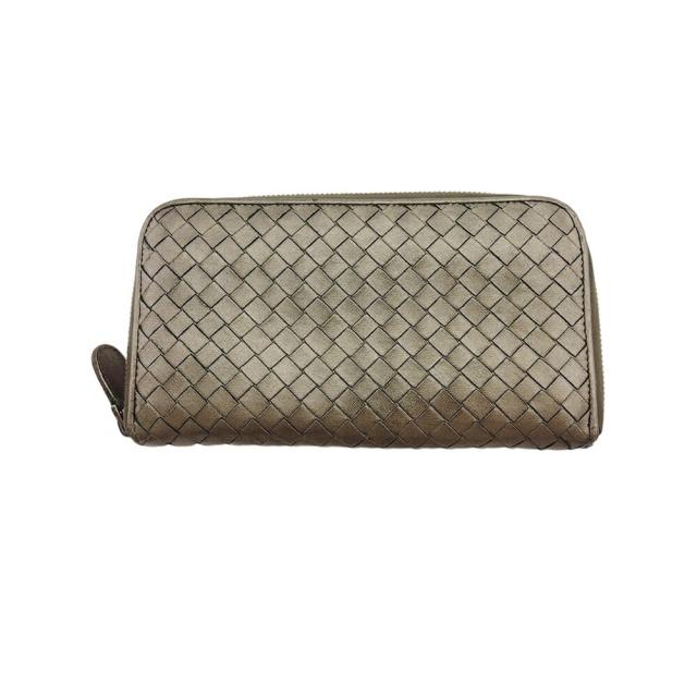 【X'masセール★30%OFF】ボッテガヴェネタ BOTTEGAVENETA 長財布イントレチャート ブロンズ レディース 中古