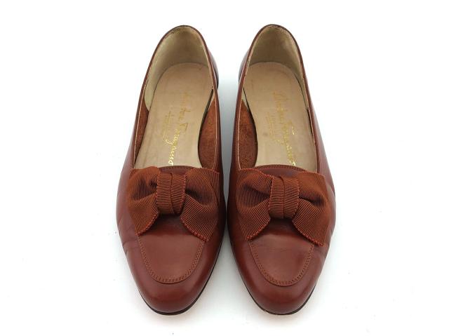 【30％OFF★土日ひと休み大売り出し】サルヴァトーレフェラガモ Salvatore Ferragamo パンプス 赤銅色 レディース 中古