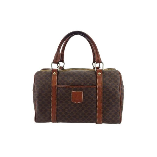 【X'masセール★30%OFF】セリーヌ CELINE ボストンバッグマカダム ブラウン ベージュ レディース 中古