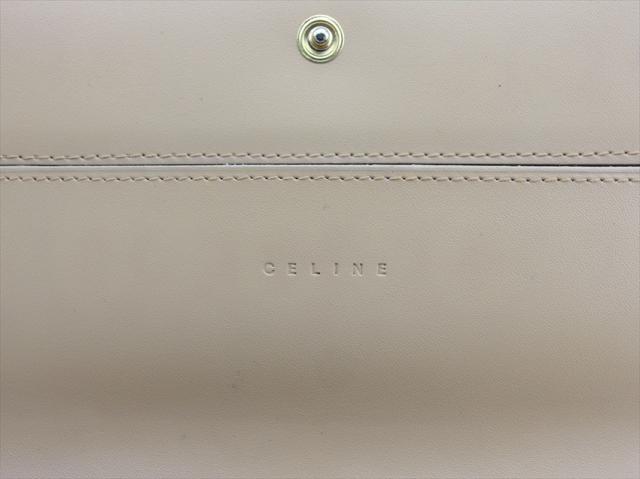 セリーヌ CELINE 二つ折り財布Cブラゾン ブラウンベージュ レディース 中古_9