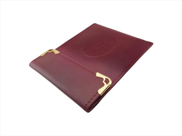 Cartier ボルドー カードケース 名刺入れ レザー 美品 Cartier