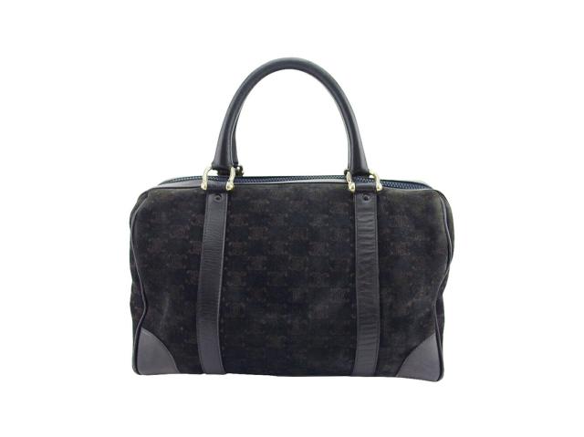 【30％OFF★週末タイムSALE】セリーヌ CELINE ハンドバッグマカダム ネイビー　ブラウン　ゴールド レディース 中古_1