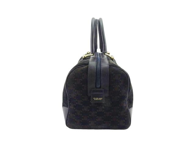 【30％OFF★週末タイムSALE】セリーヌ CELINE ハンドバッグマカダム ネイビー　ブラウン　ゴールド レディース 中古_3