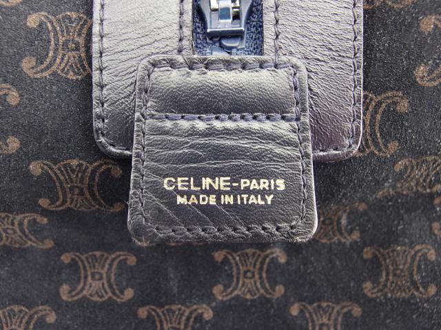 【30％OFF★週末タイムSALE】セリーヌ CELINE ハンドバッグマカダム ネイビー　ブラウン　ゴールド レディース 中古_7