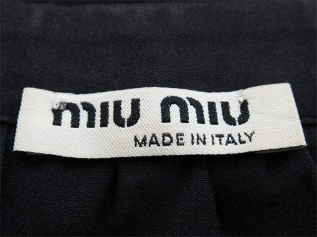 ミュウミュウ MIUMIU ブラウスティアード ♯38サイズ ギャザーネック ブラック レディース 中古_6