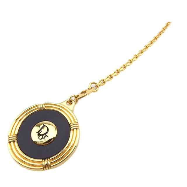 【30％OFF★週末タイムセール】ディオール Dior チャームロゴ ゴールド ブラック レディース 中古
