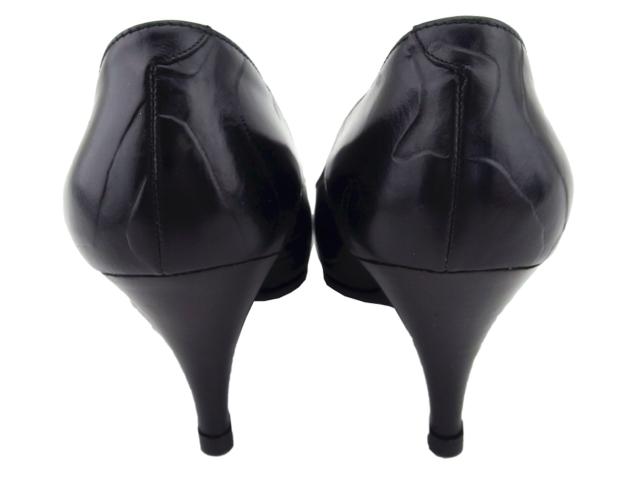 【GWタイムセール】プラダ PRADA パンプスアーモンドトゥ ♯34ハーフ ハイヒール ブラック レディース 中古_2