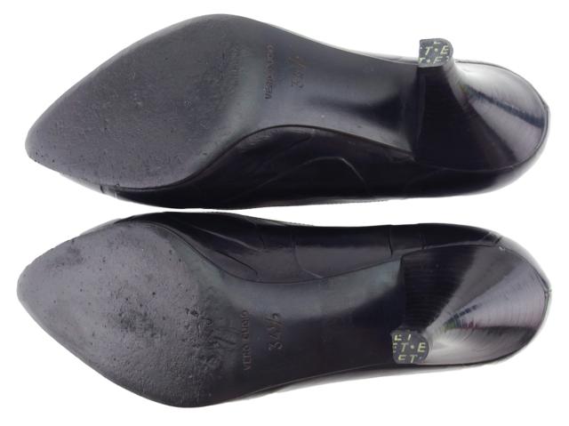 【GWタイムセール】プラダ PRADA パンプスアーモンドトゥ ♯34ハーフ ハイヒール ブラック レディース 中古_5