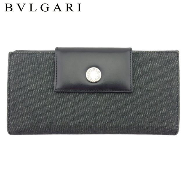 ブルガリ Wホック財布 ロゴマニア ダークブラウン 中古 ブルガリ