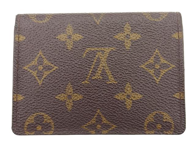 【GWタイムセール】ルイ・ヴィトン LOUIS VUITTON パスケースモノグラム ポルト2カルトヴェルティカル ブラウン ベージュ レディース 中古_1