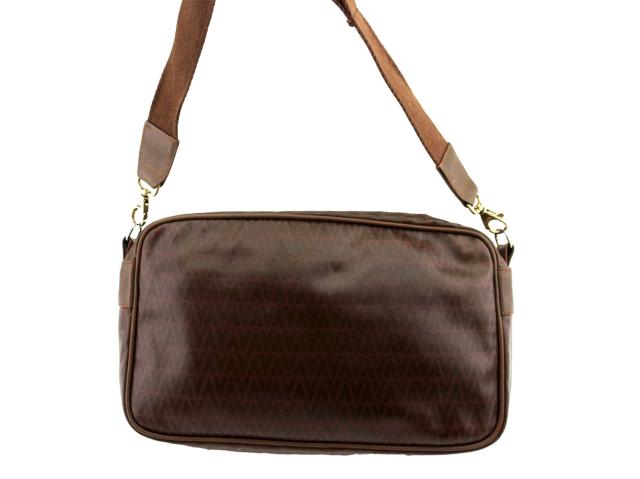 【30％OFF★週末タイムSALE】マリオ・ヴァレンティノ MARIO VALENTINO ショルダーバッグV柄 ブラウン ゴールド レディース 中古