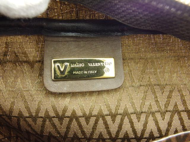 【30％OFF★週末タイムSALE】マリオ・ヴァレンティノ MARIO VALENTINO ショルダーバッグV柄 ブラウン ゴールド レディース 中古