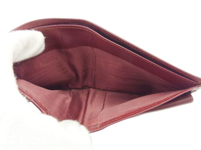 カルティエ CARTIER 二つ折り財布マストライン ボルドー ゴールド レディース 中古_6