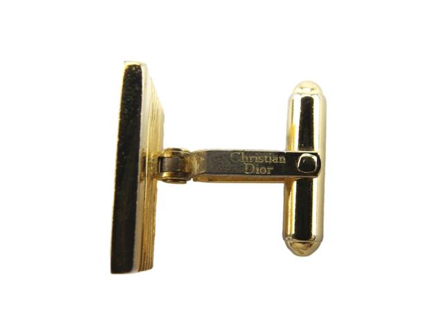 中古】 クリスチャンディオール カフス メタル ゴールド シルバー