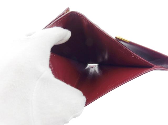 【GWタイムセール】カルティエ CARTIER 三つ折り財布マストライン ボルドー ゴールド レディース 中古_5