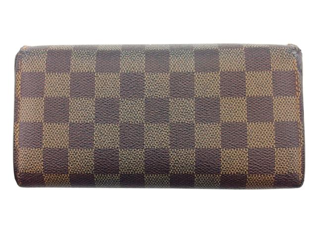 【30％OFF★週末タイムSALE】ルイ・ヴィトン LOUIS VUITTON 長財布ダミエ ポルトフォイユサラ ブラウン ベージュ ゴールド レディース 中古