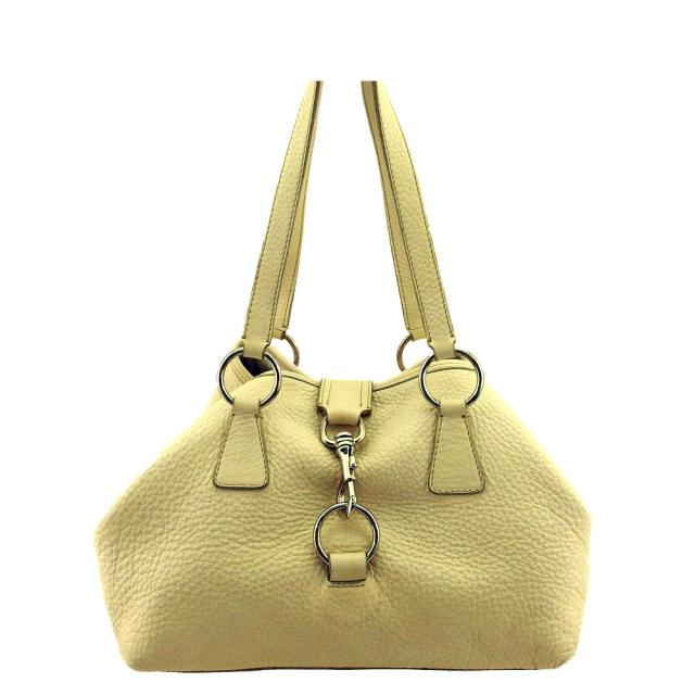 【BIGお買い物ラリー★30%OFFセール中】ミュウミュウ MIUMIU トートバッグビッグフック ホワイト 白 ベージュ シルバー レディース 中古