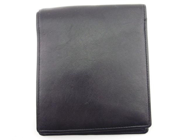 【30％OFF★週末タイムSALE】サンローラン SAINT LAURENT 二つ折り財布YSLロゴ ブラック レディース 中古