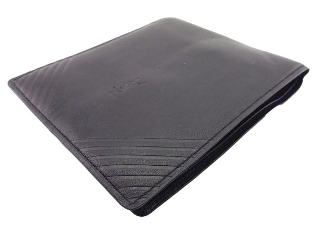 【30％OFF★週末タイムSALE】サンローラン SAINT LAURENT 二つ折り財布YSLロゴ ブラック レディース 中古