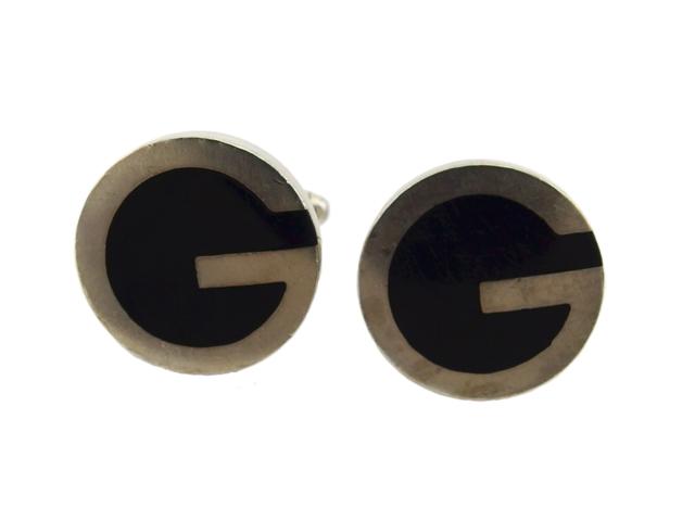 【30％OFF★週末タイムSALE】グッチ GUCCI カフスGマーク スウィヴル式 シルバー ブラック レディース 中古_1