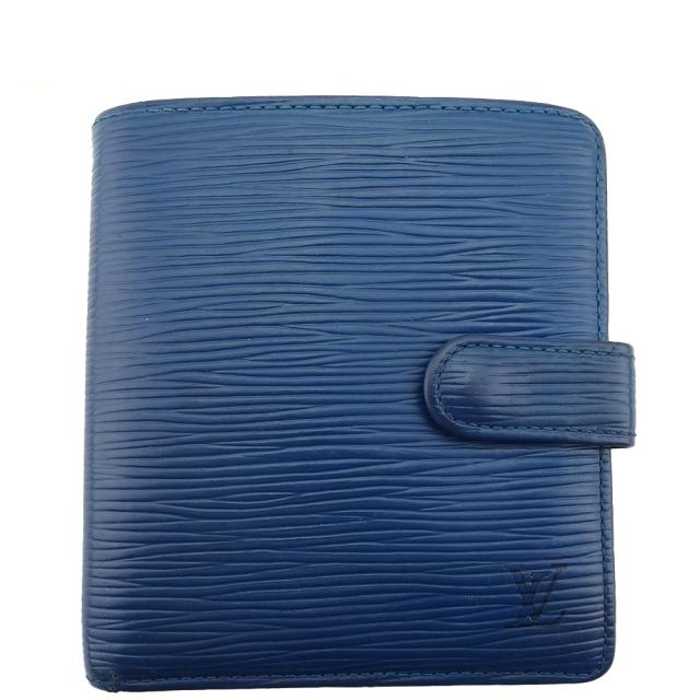 【BIGお買い物ラリー★30%OFFセール中】ルイ・ヴィトン LOUIS VUITTON 二つ折り財布エピ ポルトビエコンパクト ブルー レディース 中古