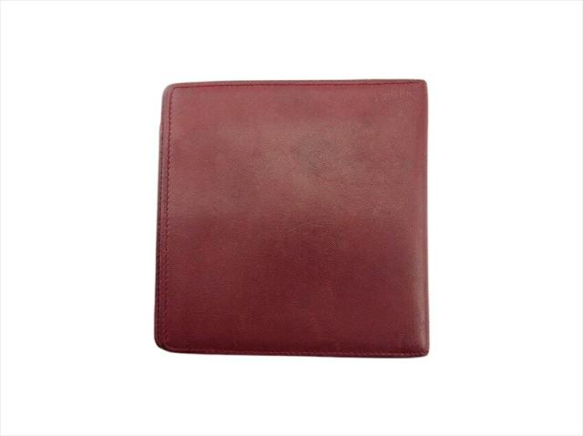 カルティエ CARTIER 二つ折り財布マストライン ボルドー レディース 中古