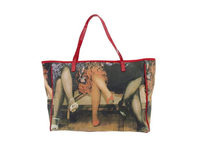 アニヤ・ハインドマーチ Anya Hindmarch トートバッグ転写プリント ベージュレッドブラック レディース 中古_1